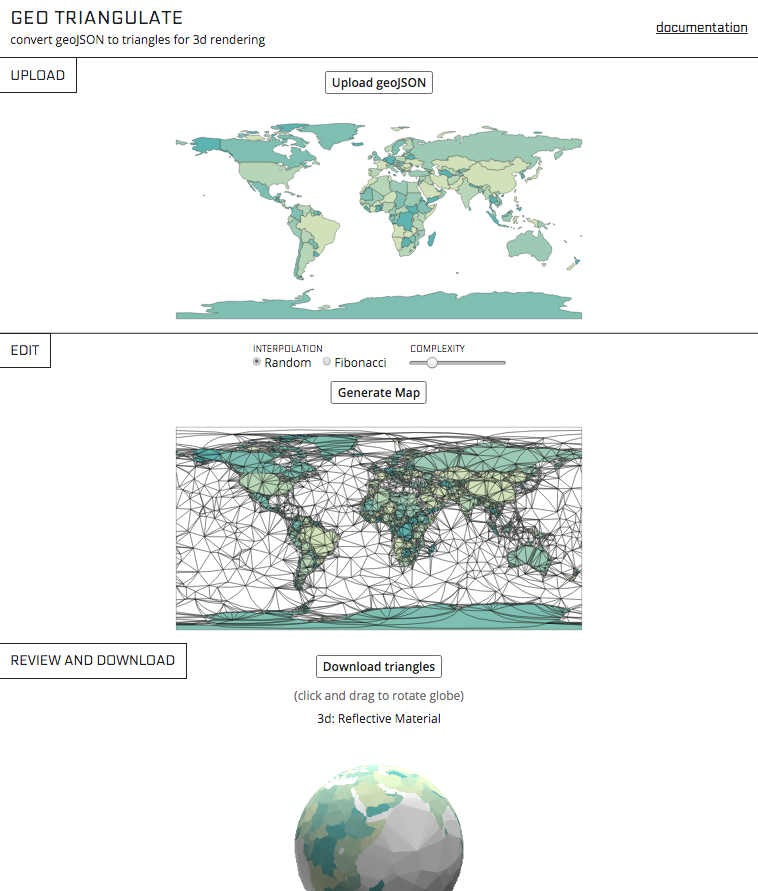 Screenshot from app showing interface
