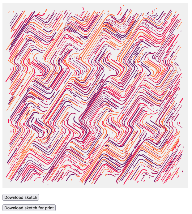 Screenshot from app showing generative art